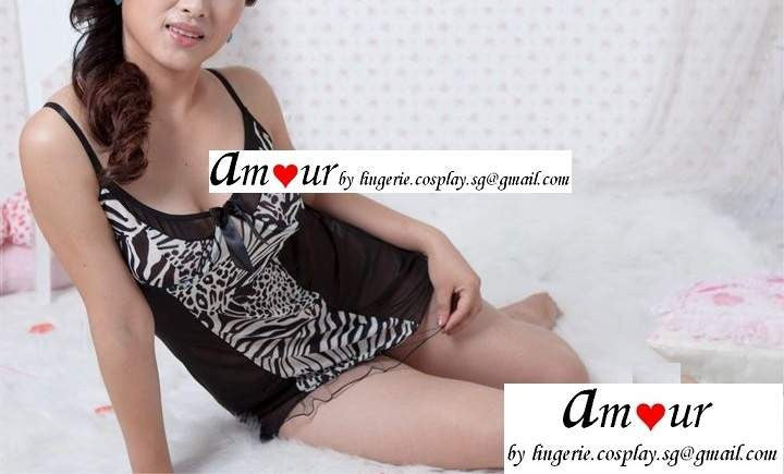 [zebra animal print chemise lingerie] - AMOUR Lingerie